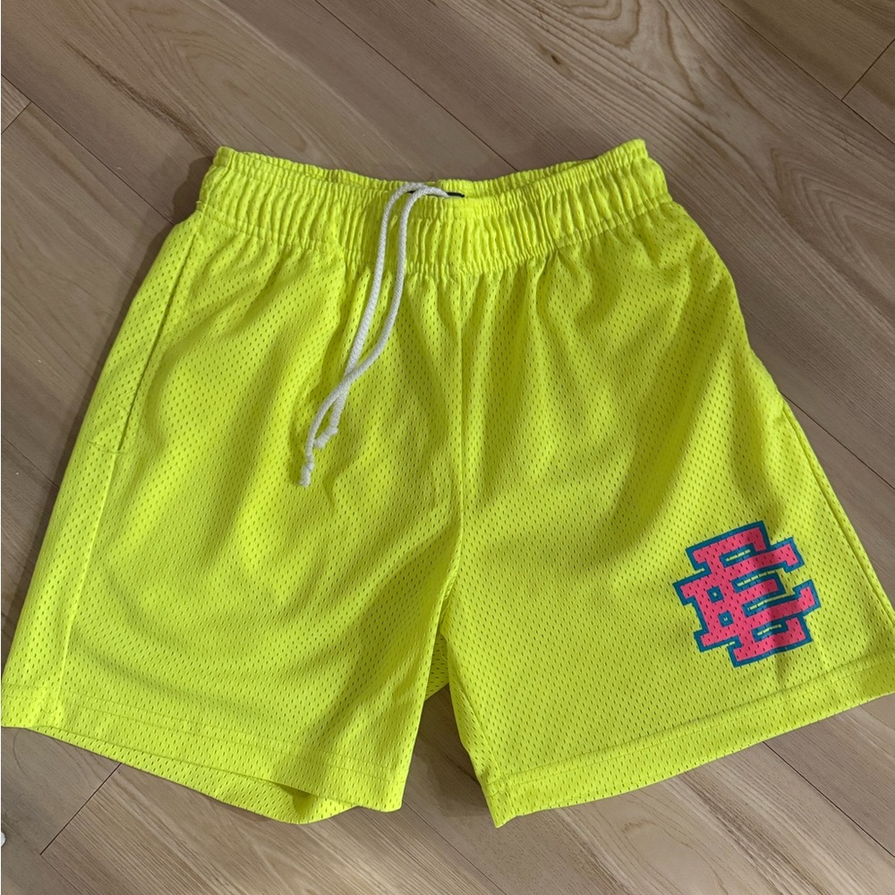 Eric Emanuel Neon Yellow Athletic Shorts